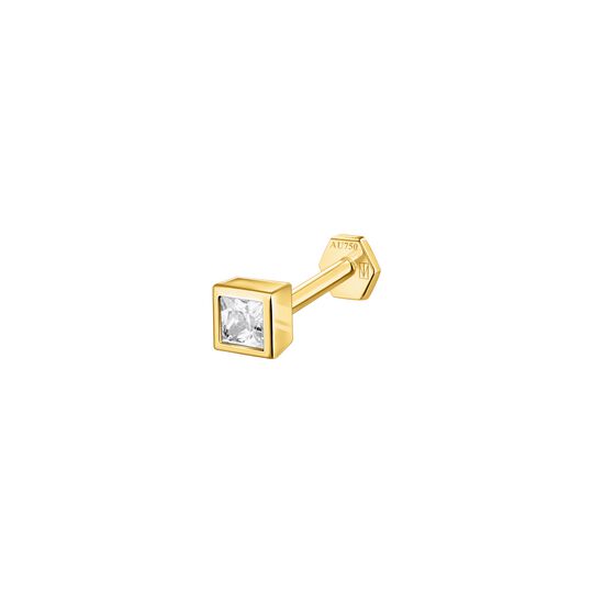 Single Piercing Stud Bezel Square 3,5 MM from the  collection in the SABOTEUR online store