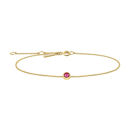 Petit Bracelet Round 4 MM 18 K Yellow Gold Red Ruby from the  collection in the SABOTEUR online store