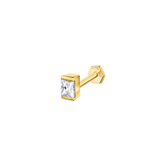 Single Piercing Stud Bezel Baguette 4 MM from the  collection in the SABOTEUR online store