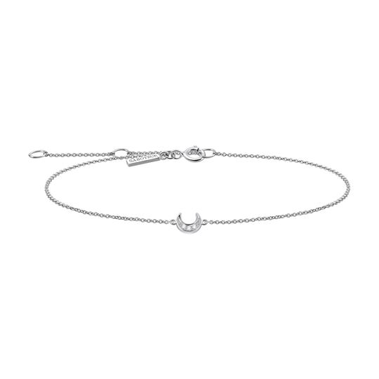 Petit Bracelet Lune Or Blanc 18 ct Diamants Blancs de la collection  dans la boutique en ligne de SABOTEUR