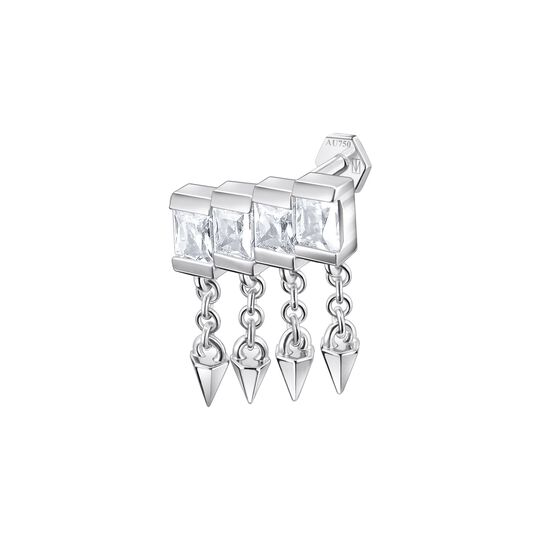 Single Piercing Stud Four Bezels Left 12 MM from the  collection in the SABOTEUR online store