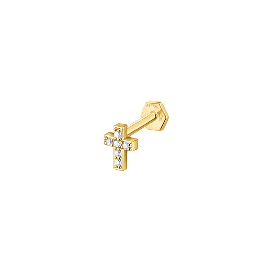 Single Piercing Stud Cross 4,5 MM from the  collection in the SABOTEUR online store