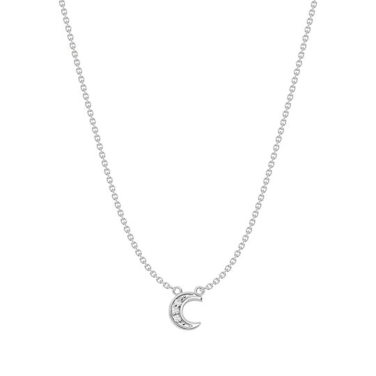 Petit Collier Lune Or Blanc 18 ct Diamants Blancs de la collection  dans la boutique en ligne de SABOTEUR