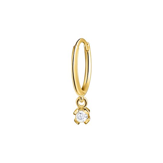 Single Hoop Earring Round Diamond Pendant 8 MM from the  collection in the SABOTEUR online store