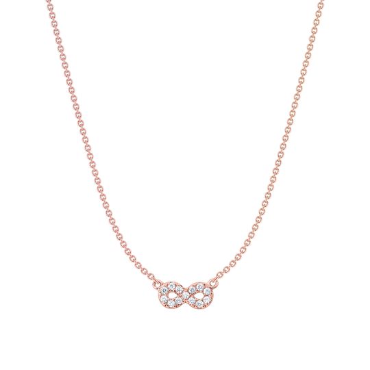 Petit Necklace Infinity 18 K Ros&eacute; Gold White Diamonds from the  collection in the SABOTEUR online store