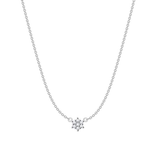 Petit Halskette Blume 18 K Weissgold Weisse Diamanten aus der  Kollektion