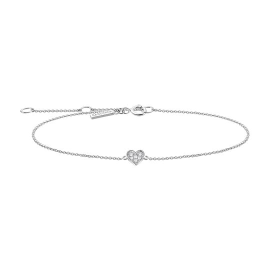 Petit Bracelet Coeur Or Blanc 18 ct Diamants Blancs de la collection  dans la boutique en ligne de SABOTEUR