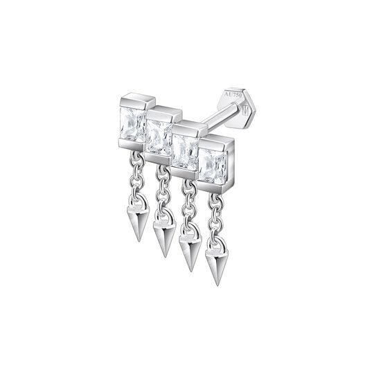 Single Piercing Stud Four Bezels Right 12 MM from the  collection in the SABOTEUR online store