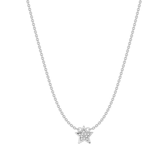 Petit Halskette Stern 18 K Weissgold Weisse Diamanten aus der  Kollektion