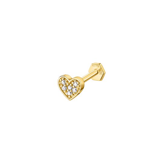 Single Piercing Stud Heart 4,5 MM from the  collection in the SABOTEUR online store