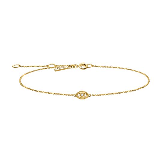 Petit Bracelet Evil Eye 18 K Yellow Gold White Diamond from the  collection in the SABOTEUR online store