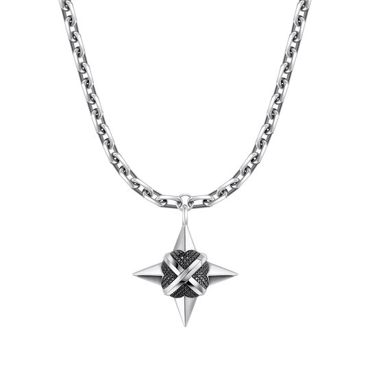 Necklace Sacred Planet 51 MM 925 Silver Blackened Black Diamonds from the  collection in the SABOTEUR online store