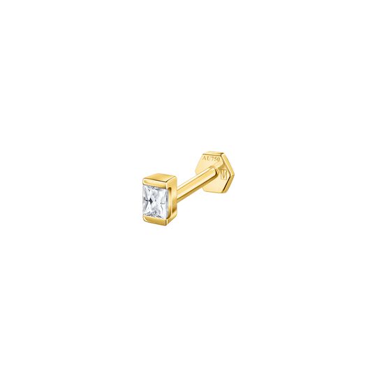 Single Piercing Stud Bezel Baguette 3,5 MM from the  collection in the SABOTEUR online store