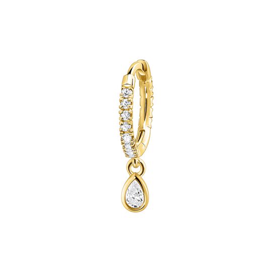 Single Hoop Earring Diamond Drop 8 MM from the  collection in the SABOTEUR online store