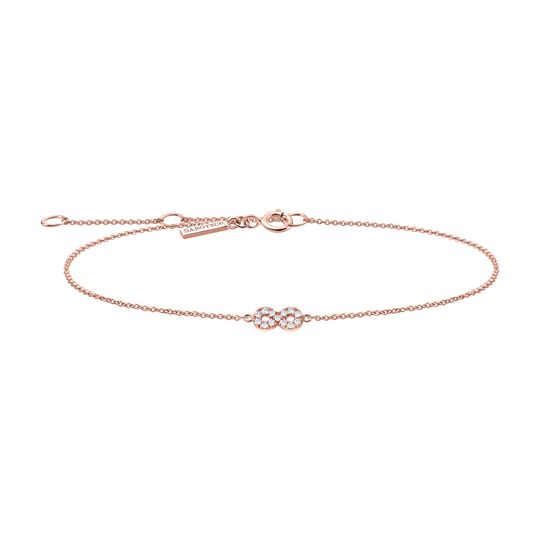 Petit Bracelet Infinity 18 K Ros&eacute; Gold White Diamonds from the  collection in the SABOTEUR online store