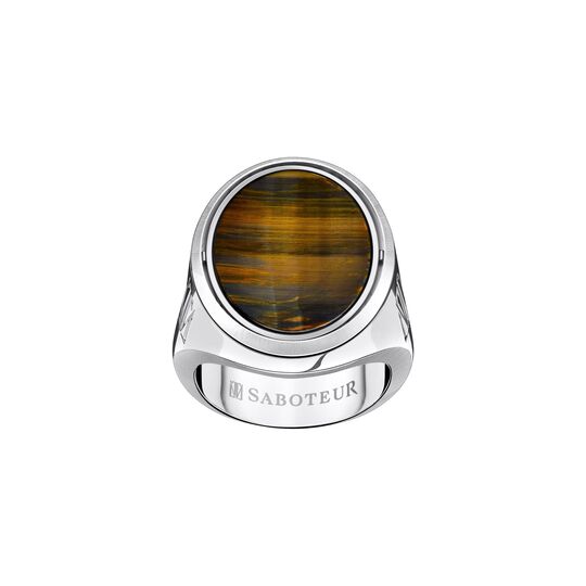 Signet Ring Turnable 925 Silver Blackened Tiger Eye Blue from the  collection in the SABOTEUR online store