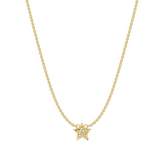 Petit Halskette Stern 18 K Gelbgold Weisse Diamanten aus der  Kollektion