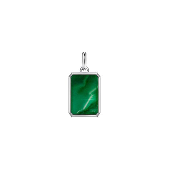 Pendant Monogram 925 Silver Blackened Malachite from the  collection in the SABOTEUR online store