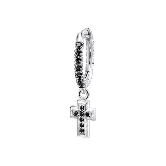 Single Hoop Earring Cross Pendant 8 MM from the  collection in the SABOTEUR online store
