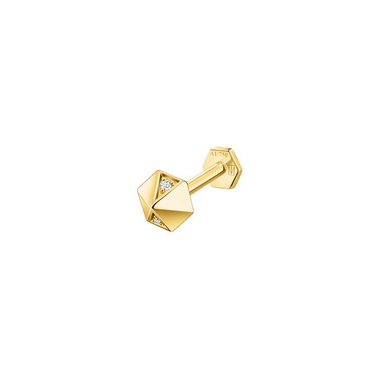 Piercing Clou D&rsquo;Oreille Unique Pyramide Hexagonale 4&nbsp;MM de la collection  dans la boutique en ligne de SABOTEUR