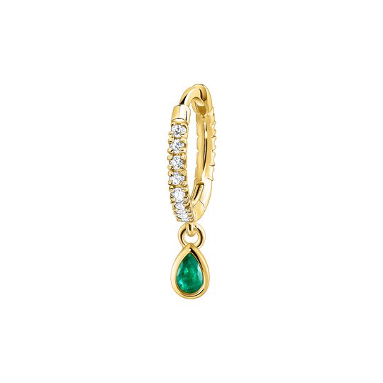 Single Hoop Earring Emerald Drop 8 MM from the  collection in the SABOTEUR online store