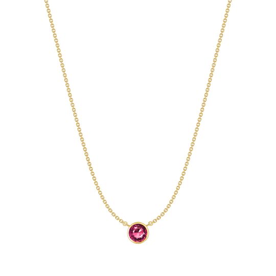 Petite Necklace Round 4 MM 18 K Yellow Gold Red Ruby from the  collection in the SABOTEUR online store