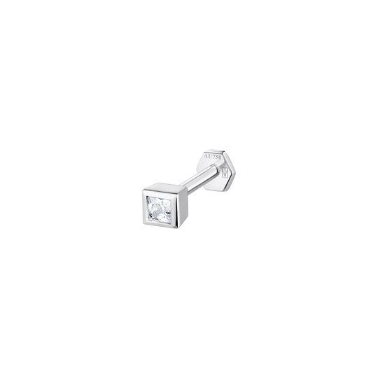 Single Piercing Stud Bezel Square 3 MM from the  collection in the SABOTEUR online store