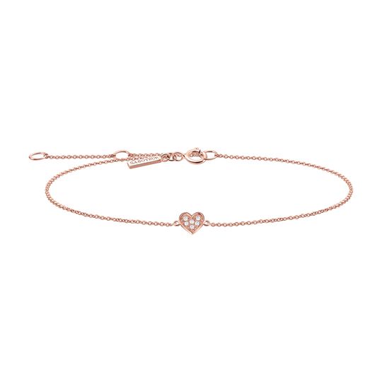Petit Bracelet Coeur Or Rose 18 ct Diamants Blancs de la collection  dans la boutique en ligne de SABOTEUR