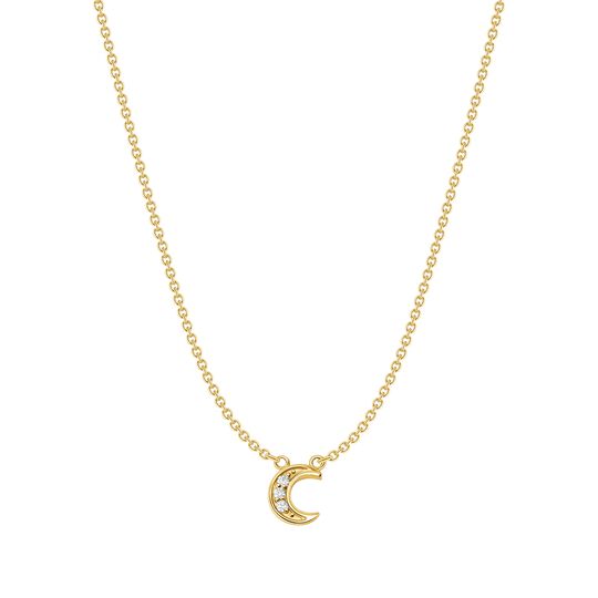Petit Necklace Moon 18 K Yellow Gold White Diamonds from the  collection in the SABOTEUR online store