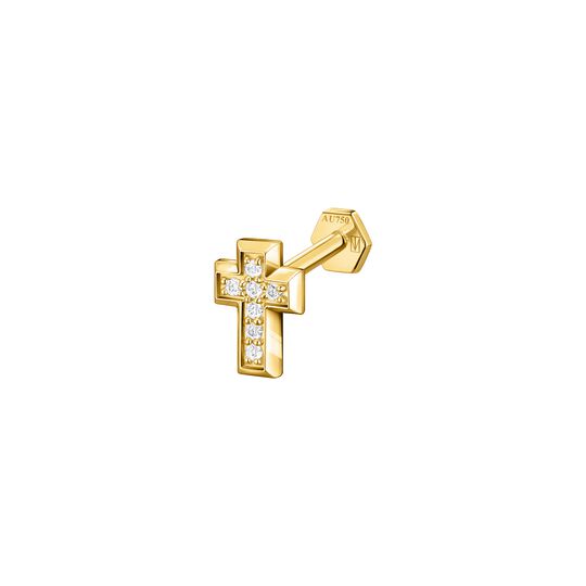 Single Piercing Stud Cross 6,5 MM from the  collection in the SABOTEUR online store