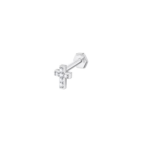 Single Piercing Stud Cross 4,5 MM from the  collection in the SABOTEUR online store