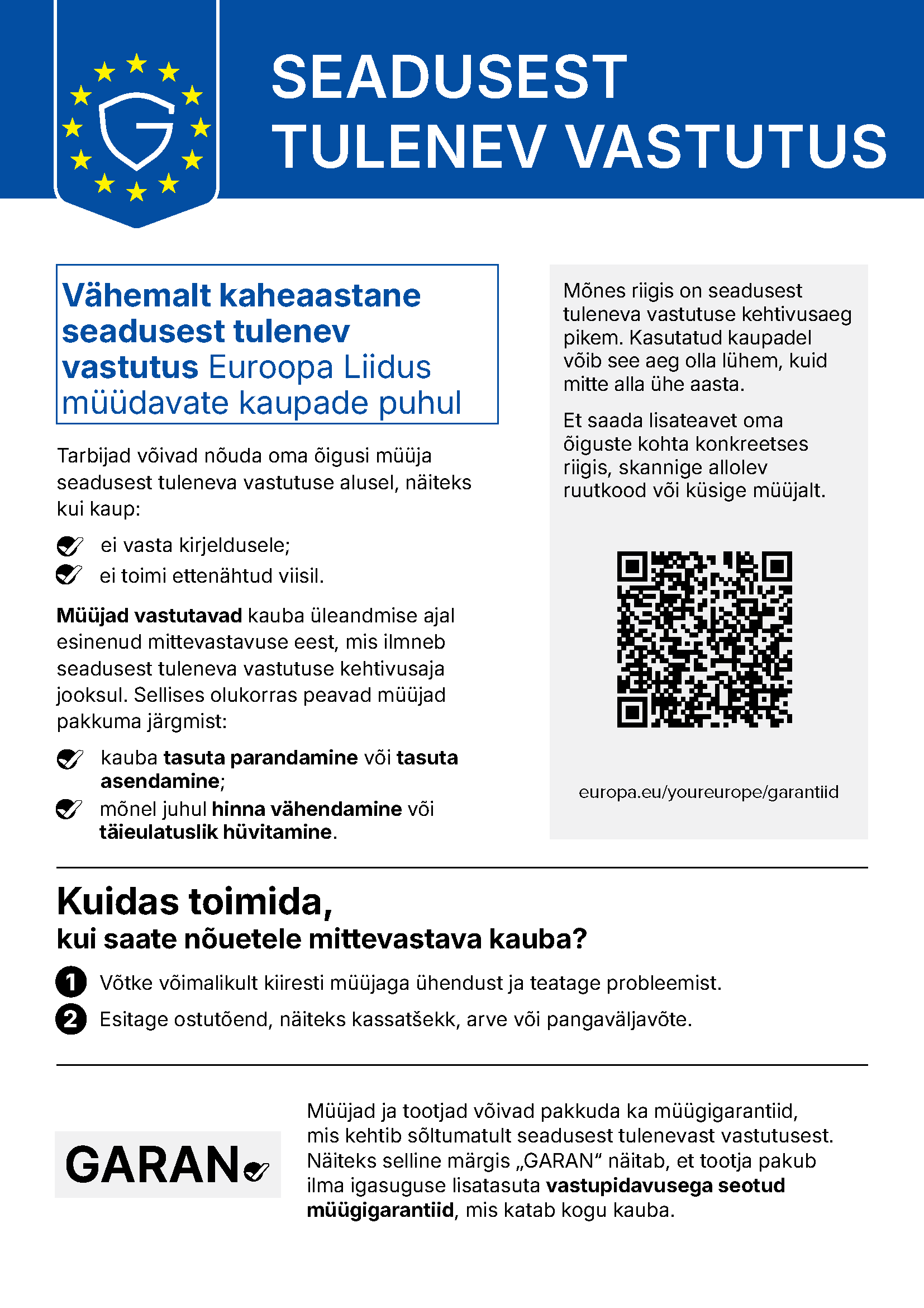 Your legal guarantee rights