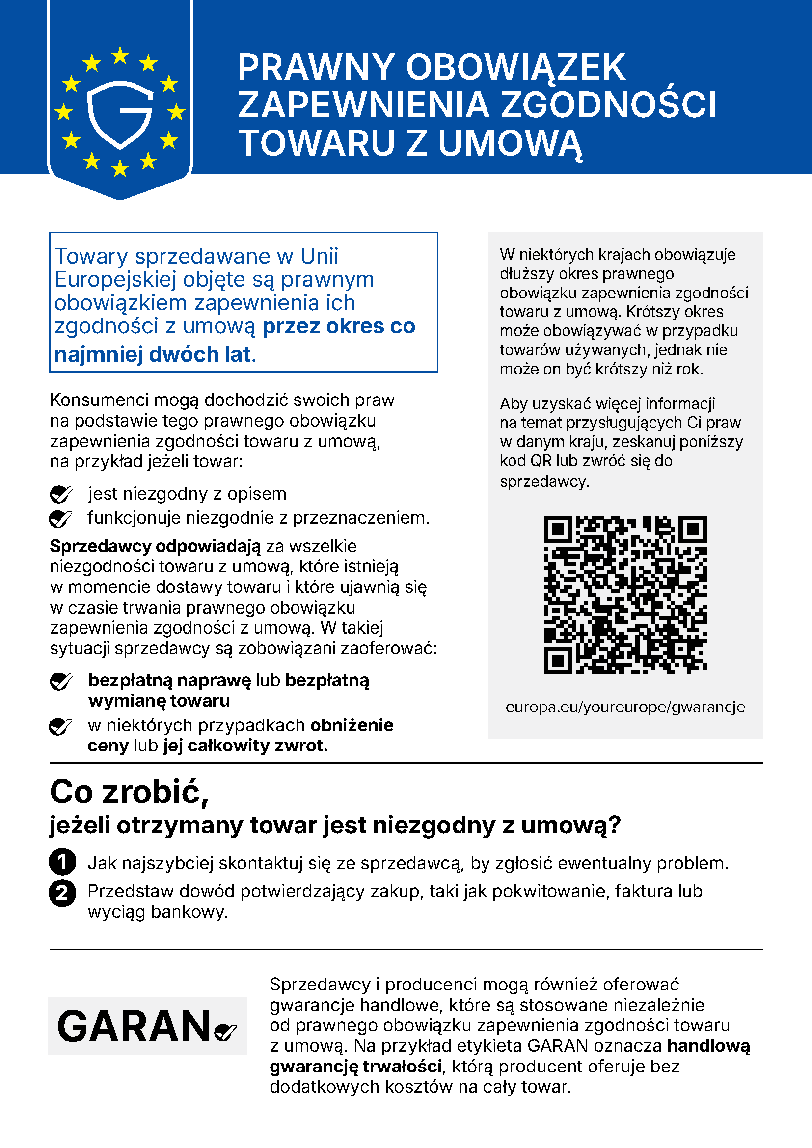 Your legal guarantee rights