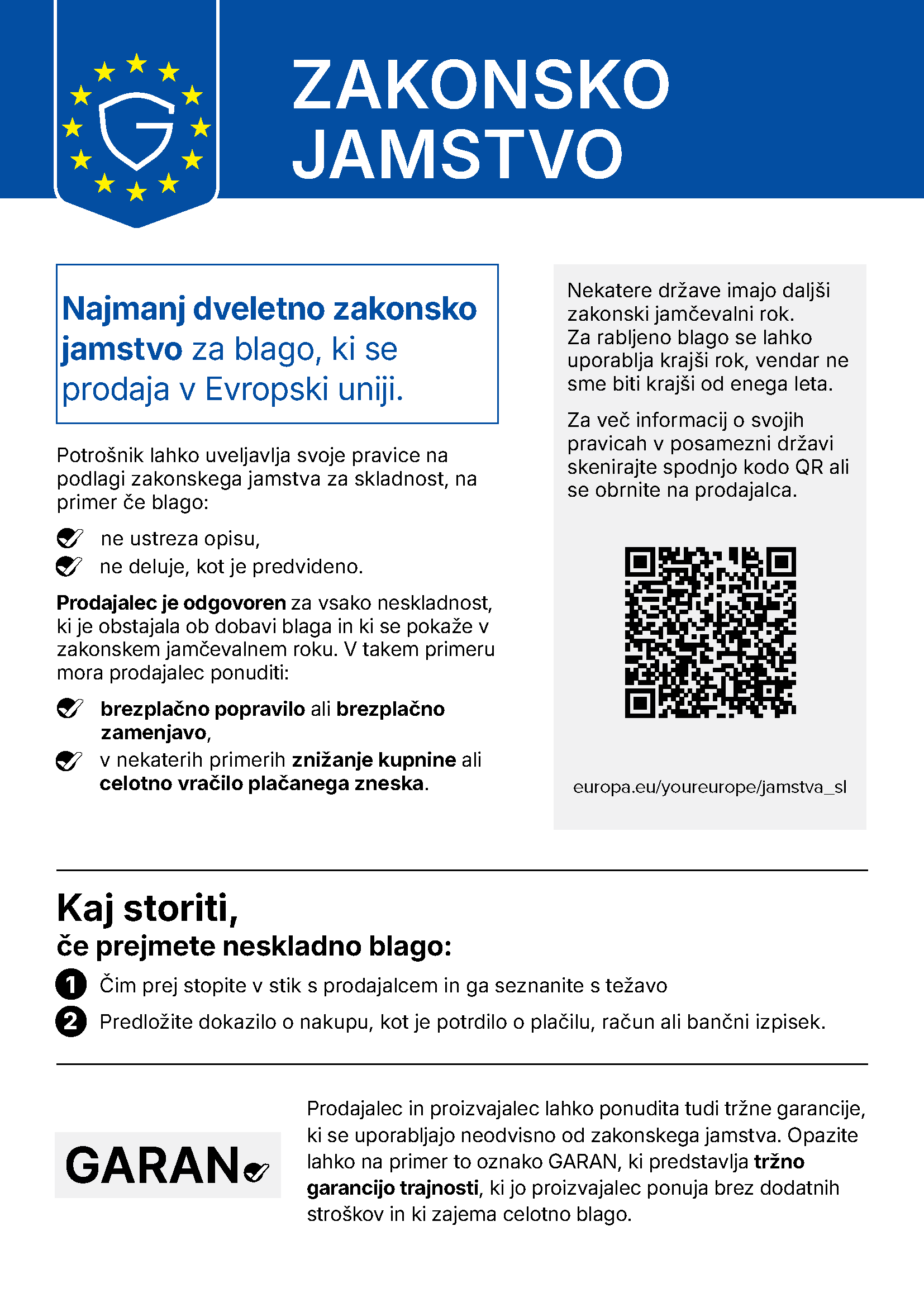 Your legal guarantee rights
