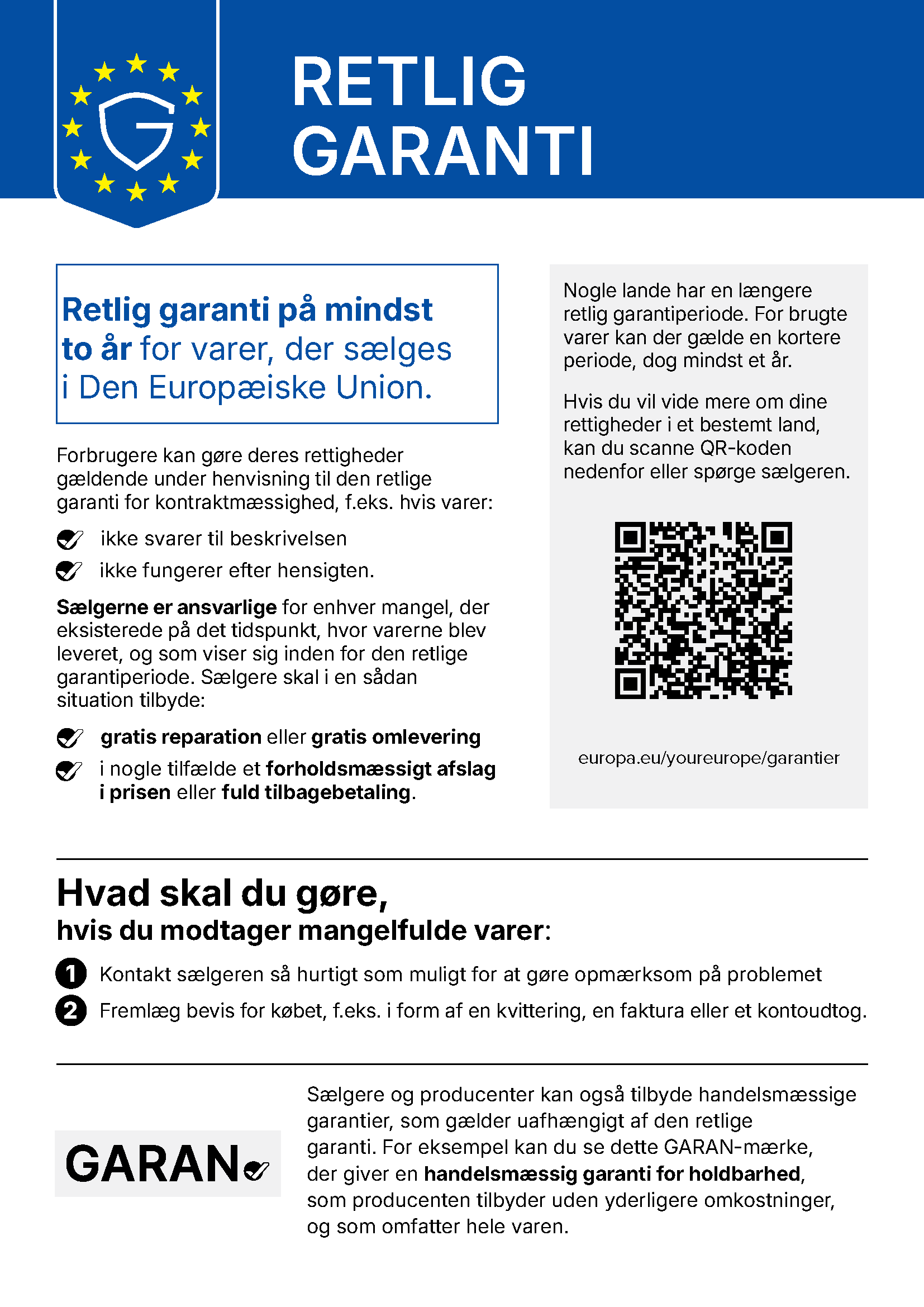 Your legal guarantee rights